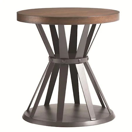 Profile Lamp Table with Hourglass Base